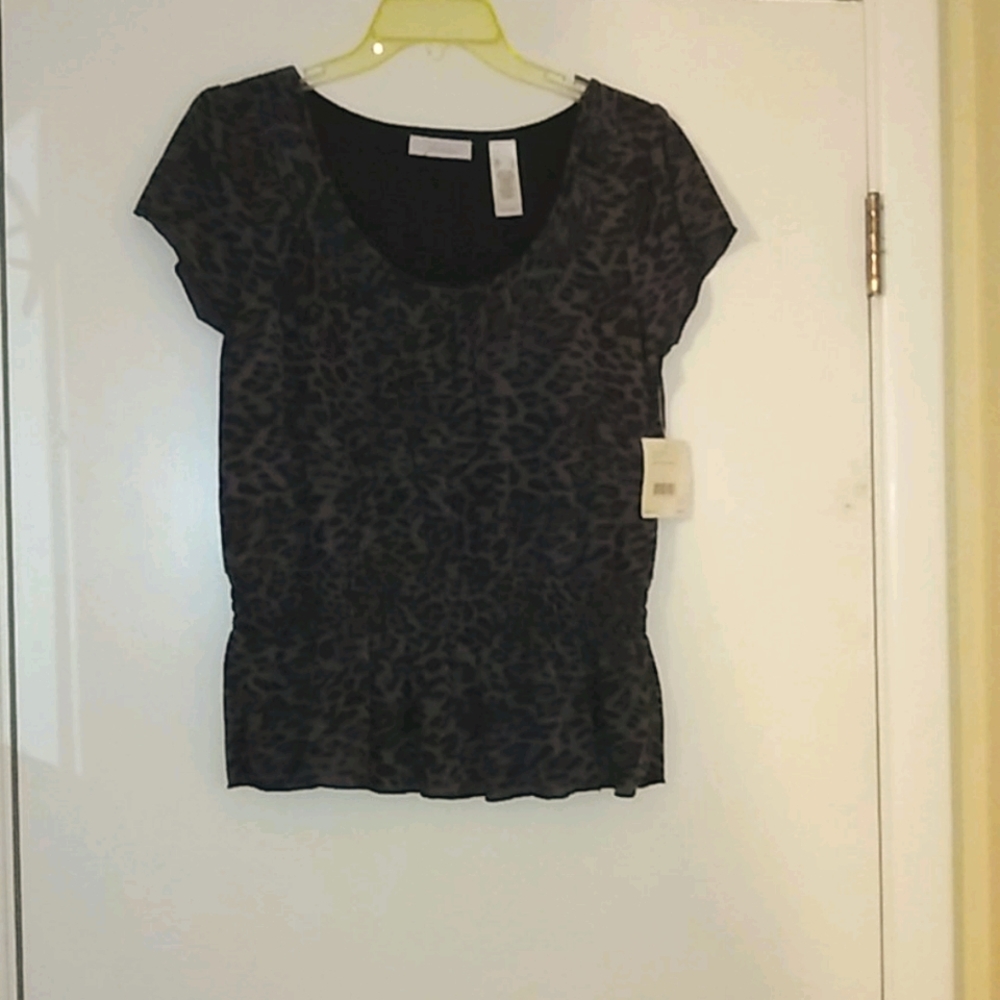 Black Leopard Blouse